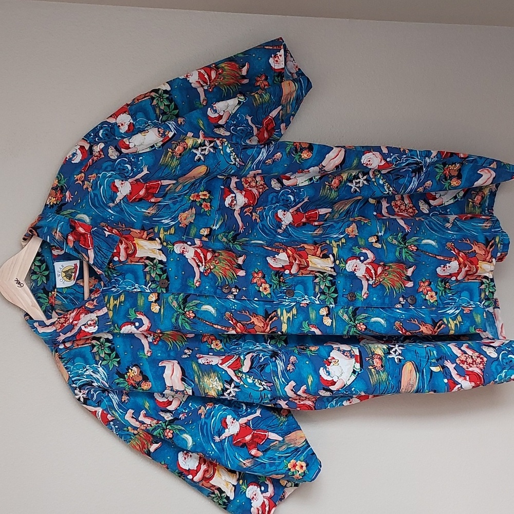 Vintage Yo Wear Made In USA Santa Hawaii Shirt Size Xl